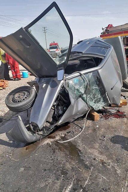 یک کشته و 7 مجروح در تصادف سه خودرو در جاده میامی مشهد